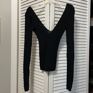 Long sleeve black top sexy